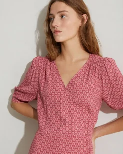 YERSE Dresses And Jumpsuits^Flowy Dress Puffed Sleeves Pink