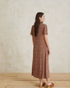 YERSE Dresses And Jumpsuits^Flowy Print Dress Chocolate