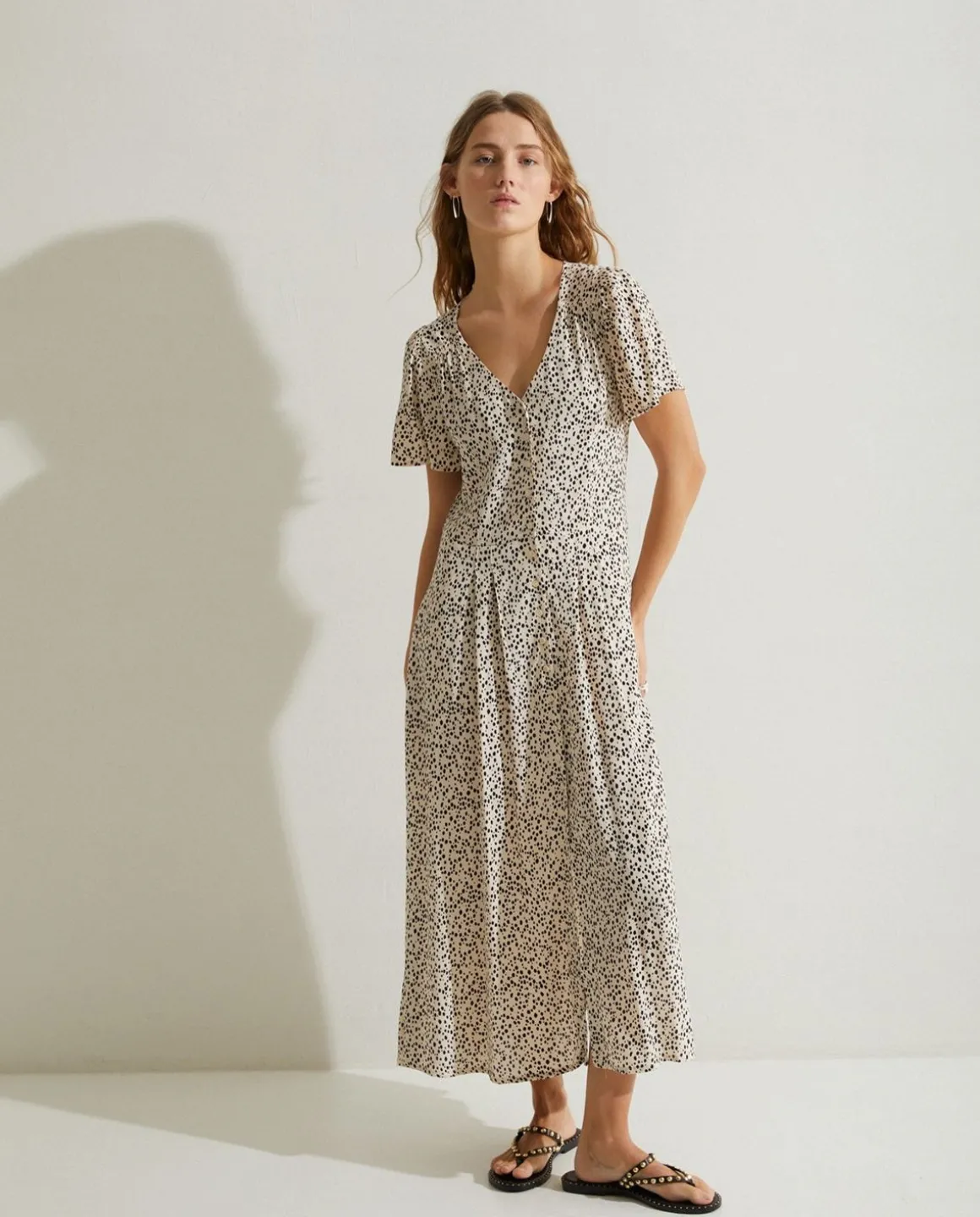 YERSE Dresses And Jumpsuits^Flowy Print Dress Ecru