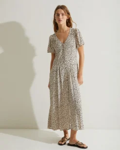 YERSE Dresses And Jumpsuits^Flowy Print Dress Ecru