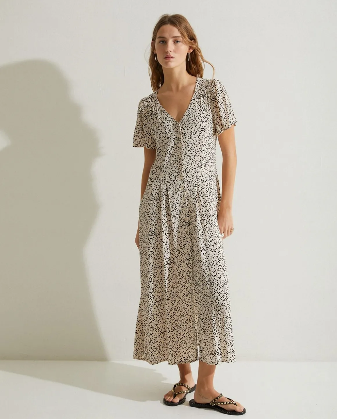 YERSE Dresses And Jumpsuits^Flowy Print Dress Ecru