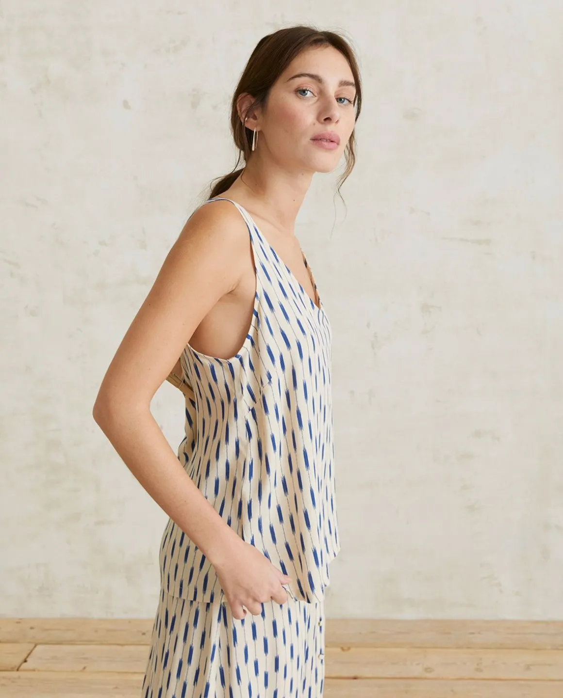 YERSE Shirts And Blouses^Flowy Print Top Ecru