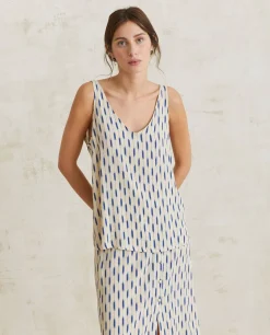 YERSE Shirts And Blouses^Flowy Print Top Ecru