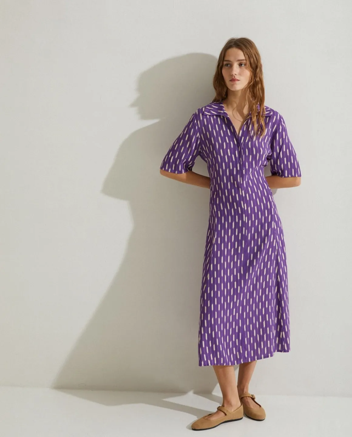 YERSE Dresses And Jumpsuits^Flowy Shirt Dress Purple