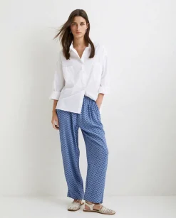 YERSE Trousers And Jeans^Flowy Straight Trousers Blue