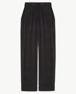 YERSE Trousers And Jeans^Flowy Straight Trousers Black