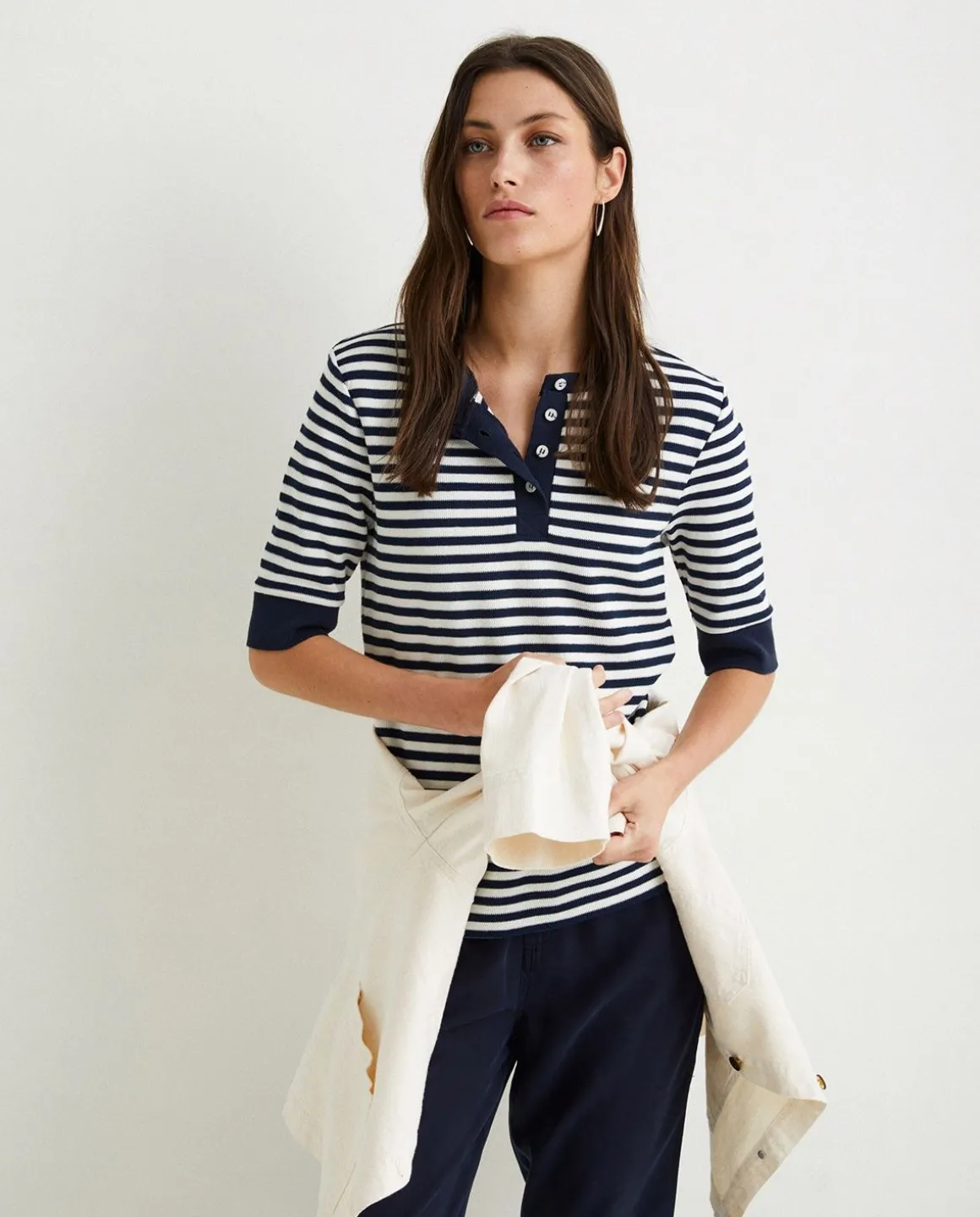 YERSE Trousers And Jeans^Flowy Tencel Trousers Navy