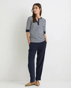 YERSE Trousers And Jeans^Flowy Tencel Trousers Navy