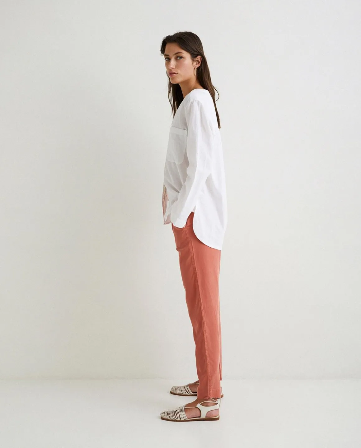 YERSE Trousers And Jeans^Flowy Tencel Trousers Orange