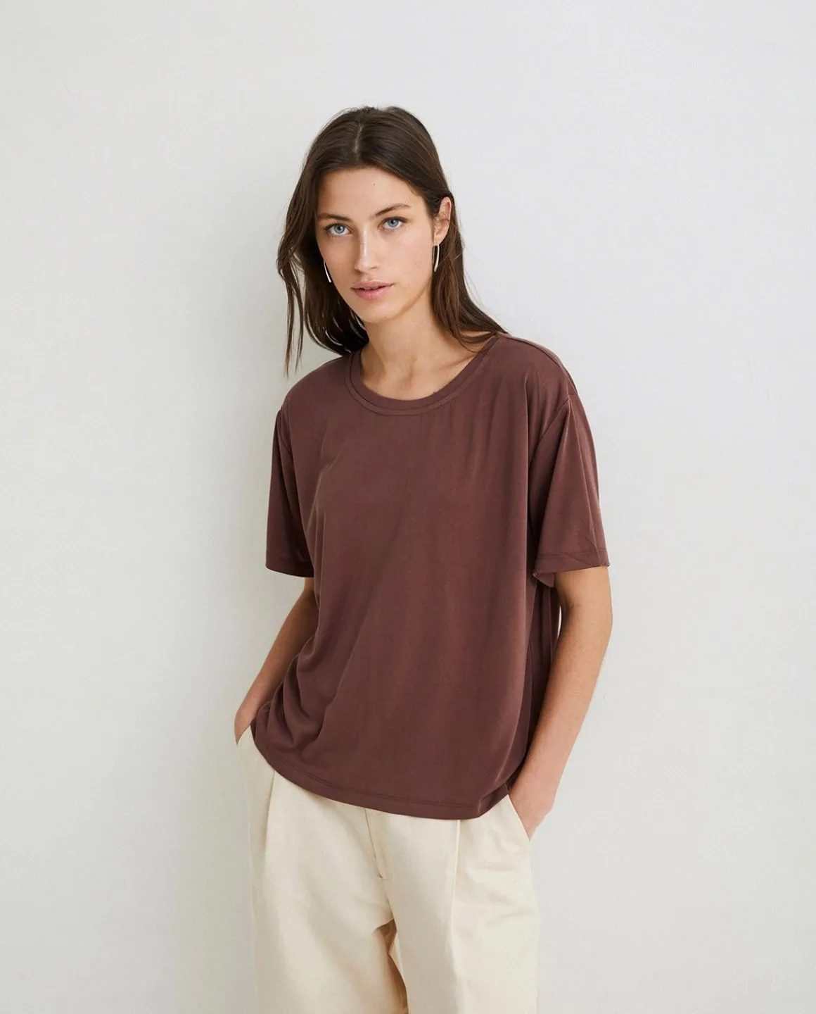 YERSE T- Shirts And Tops^Flowy T-Shirt Chocolate