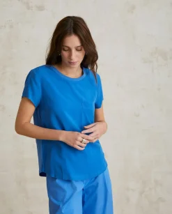 YERSE T- Shirts And Tops^Flowy T-Shirt Pocket Blue