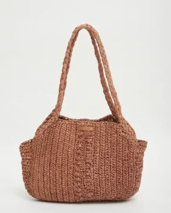 YERSE Bags^Handmade Raffia Bag Chocolate