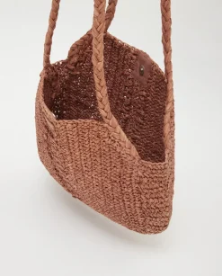 YERSE Bags^Handmade Raffia Bag Chocolate
