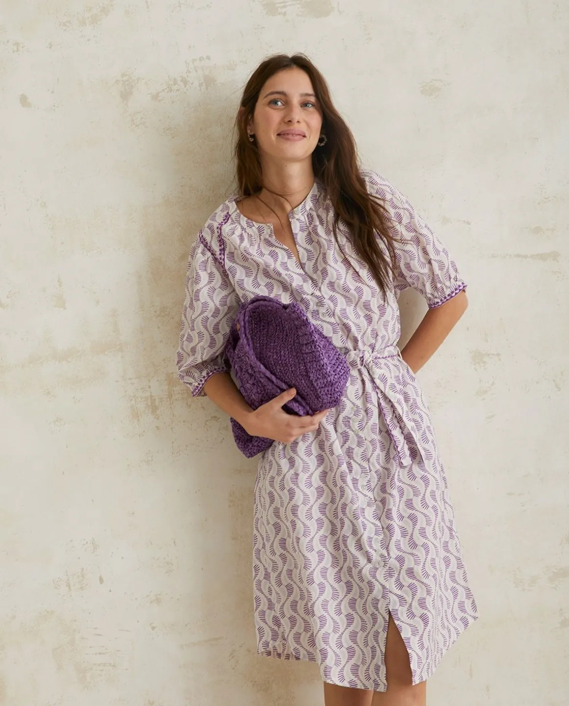 YERSE Bags^Handmade Raffia Bag Purple