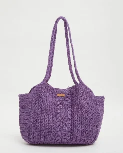 YERSE Bags^Handmade Raffia Bag Purple
