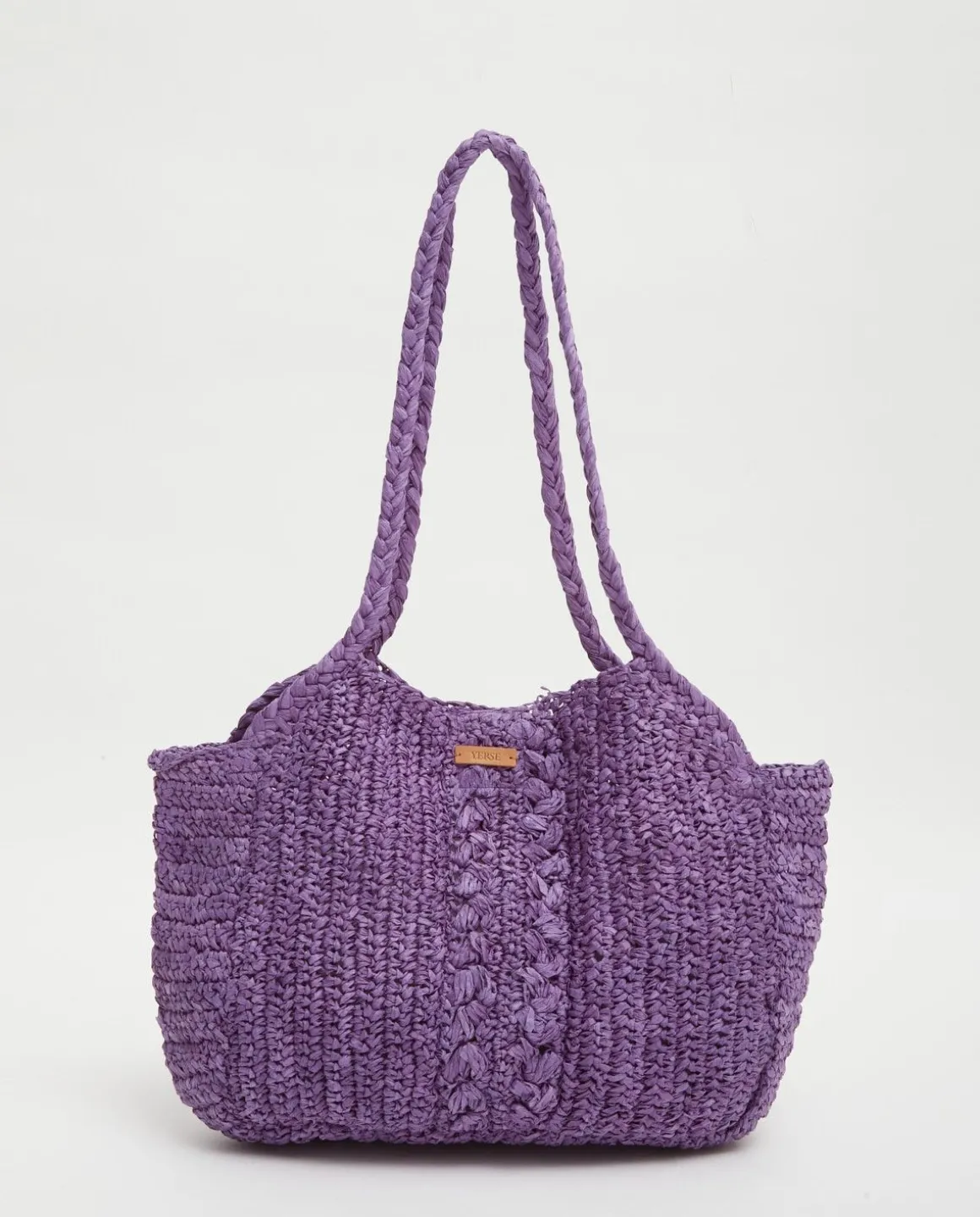 YERSE Bags^Handmade Raffia Bag Purple