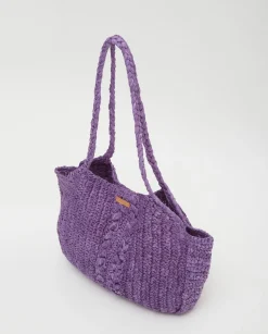 YERSE Bags^Handmade Raffia Bag Purple