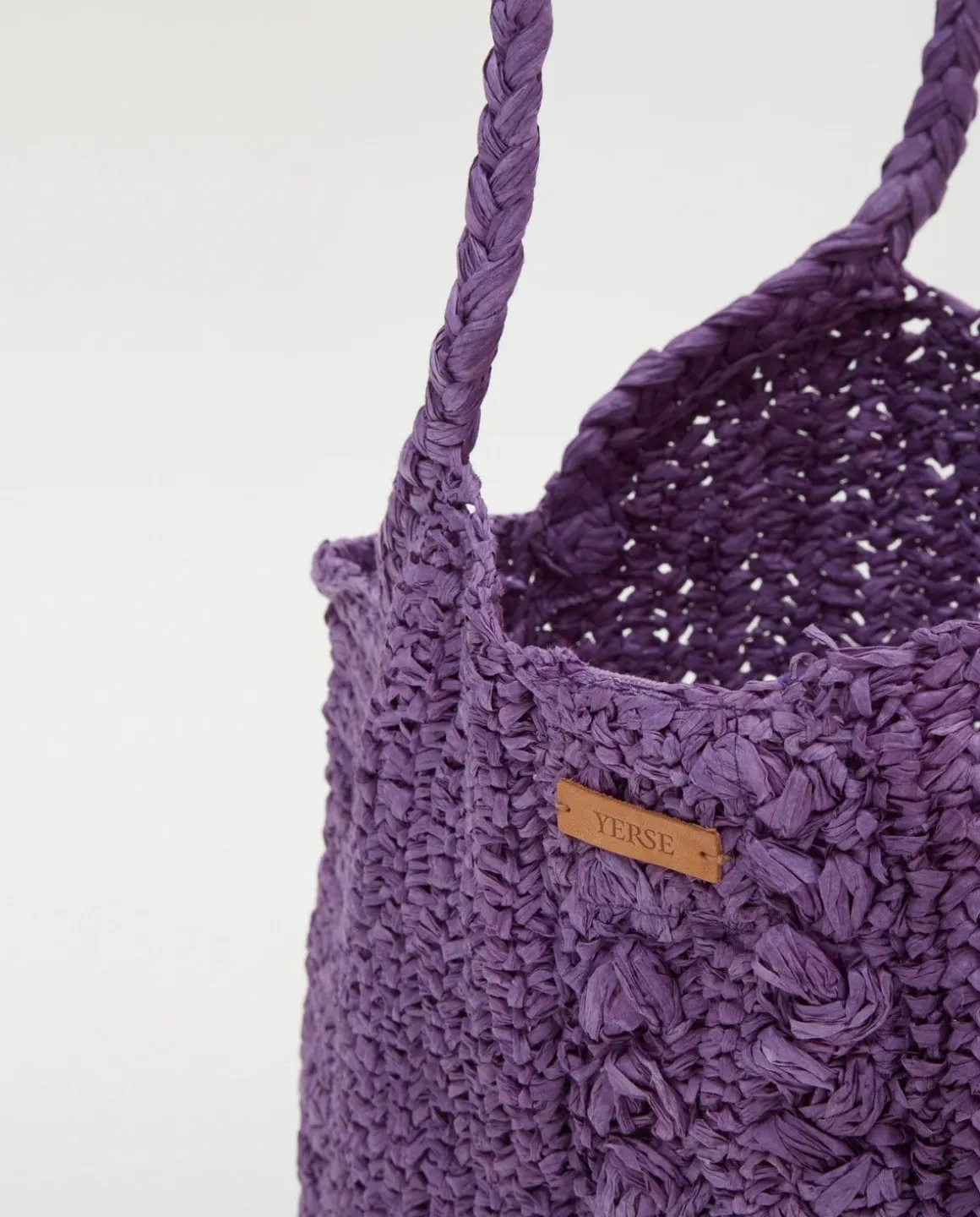 YERSE Bags^Handmade Raffia Bag Purple