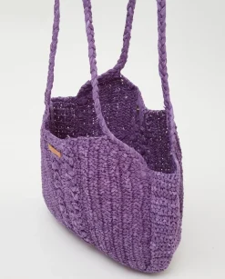 YERSE Bags^Handmade Raffia Bag Purple