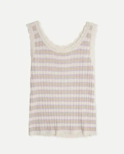YERSE T- Shirts And Tops^Knit Top Embroidery Purple