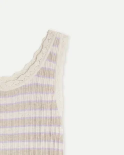 YERSE T- Shirts And Tops^Knit Top Embroidery Purple