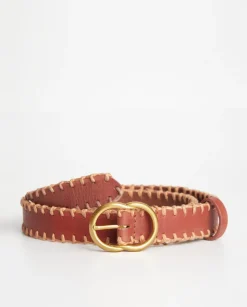 YERSE Belts^Leather Belt Seams Camel