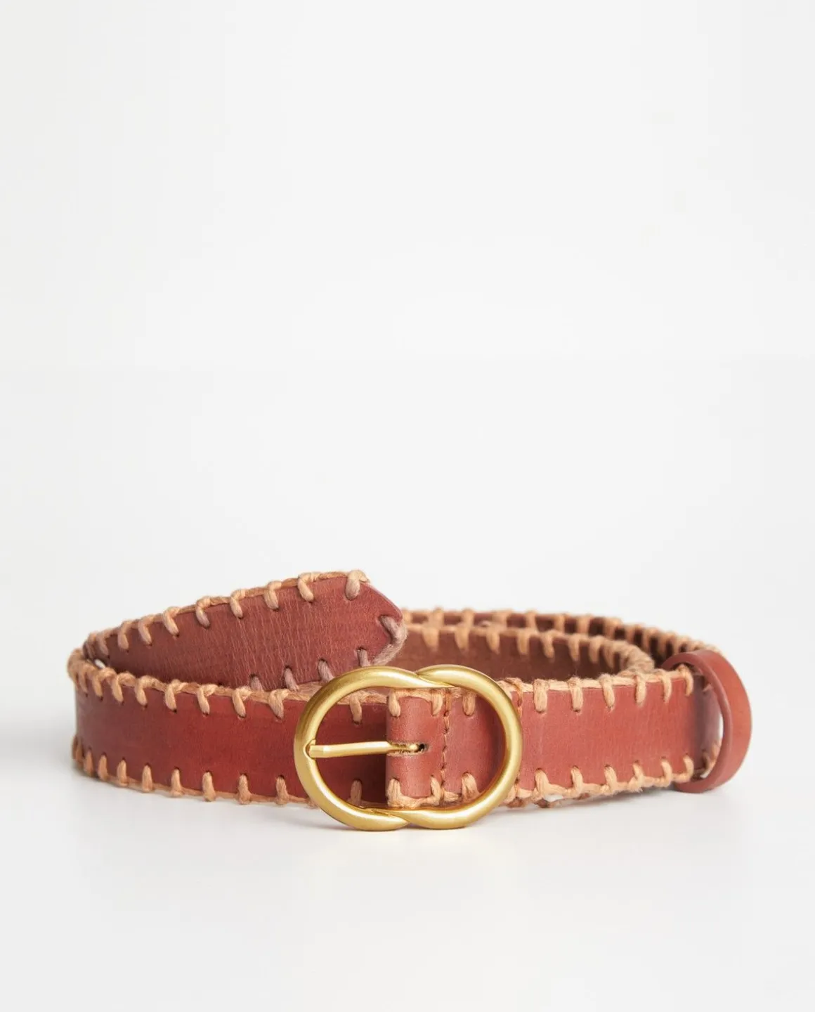 YERSE Belts^Leather Belt Seams Camel