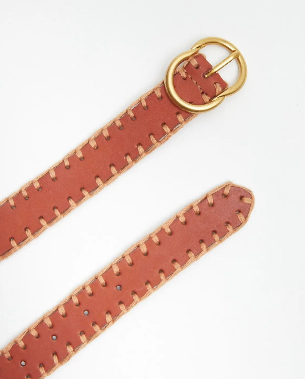 YERSE Belts^Leather Belt Seams Camel