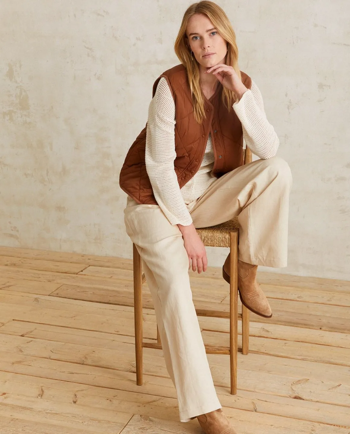 YERSE Shoes^Leather Cowboy Boots Beige