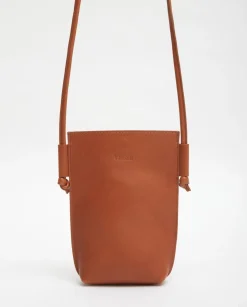 YERSE Bags^Leather Mobile Pouch Camel