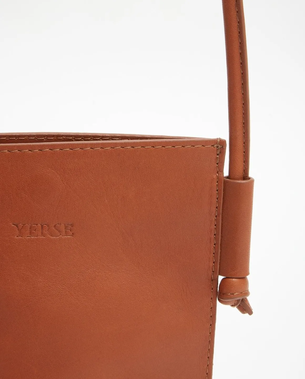 YERSE Bags^Leather Mobile Pouch Camel
