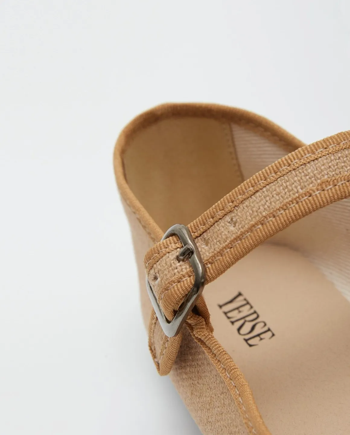 YERSE Shoes^Linen Ballerinas Camel