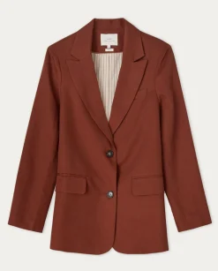 YERSE Jackets And Blazers^Linen Suit Coat Chocolate