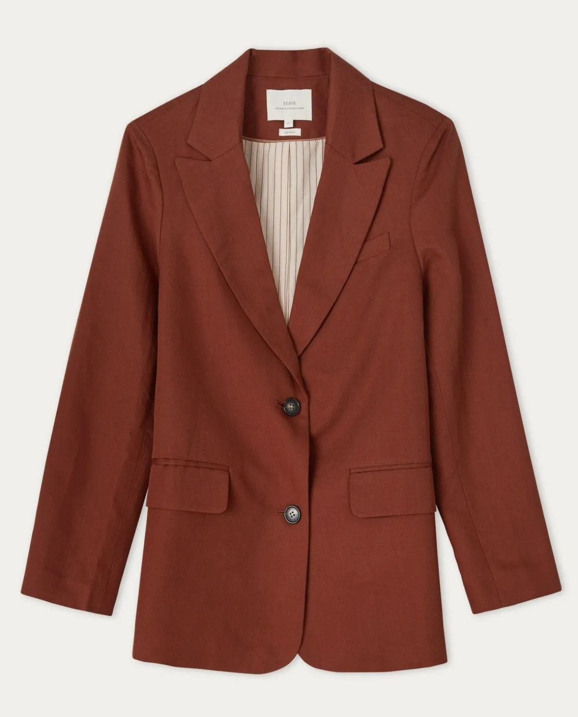 YERSE Jackets And Blazers^Linen Suit Coat Chocolate