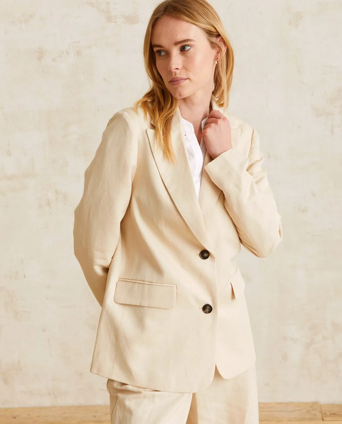 YERSE Jackets And Blazers^Linen Suit Coat Natural