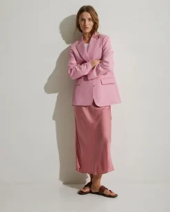 YERSE Jackets And Blazers^Linen Suit Coat Pink