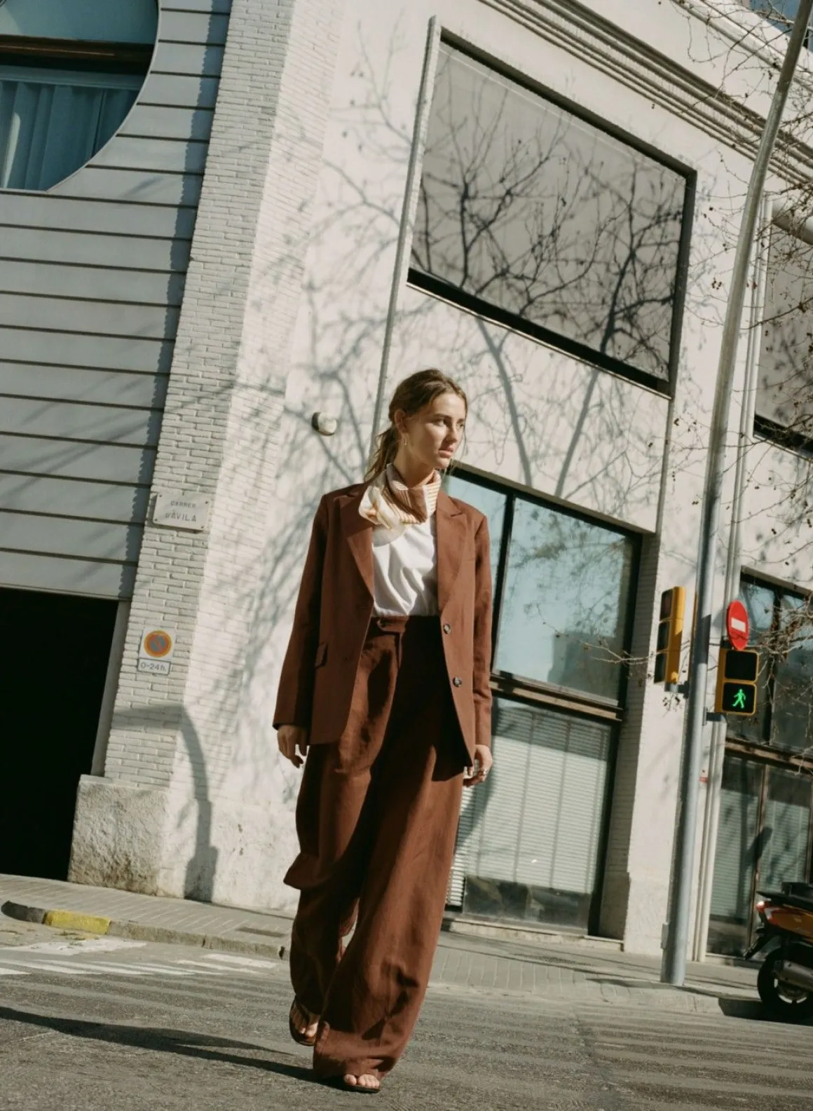 YERSE Trousers And Jeans^Linen Suit Trousers Chocolate