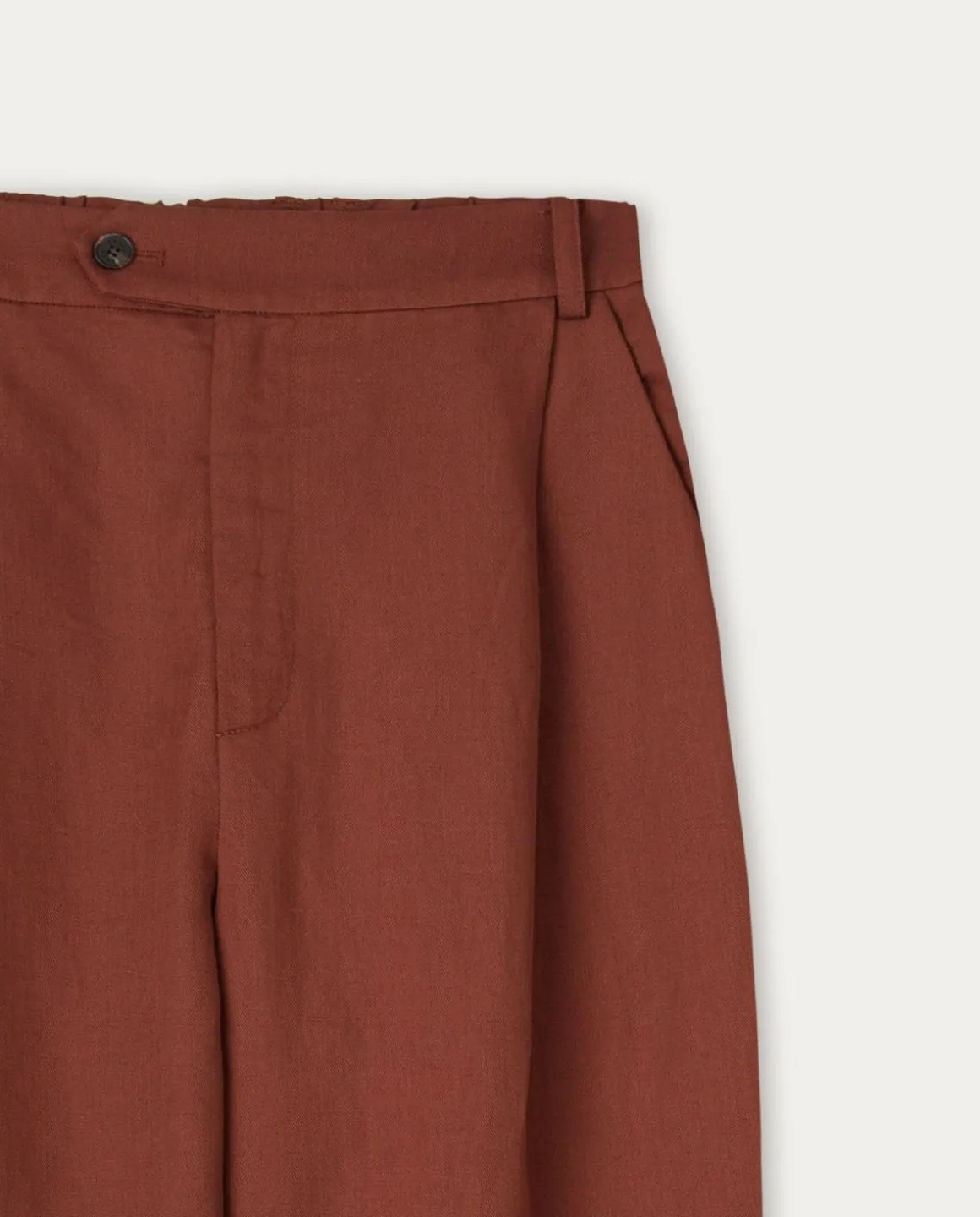 YERSE Trousers And Jeans^Linen Suit Trousers Chocolate