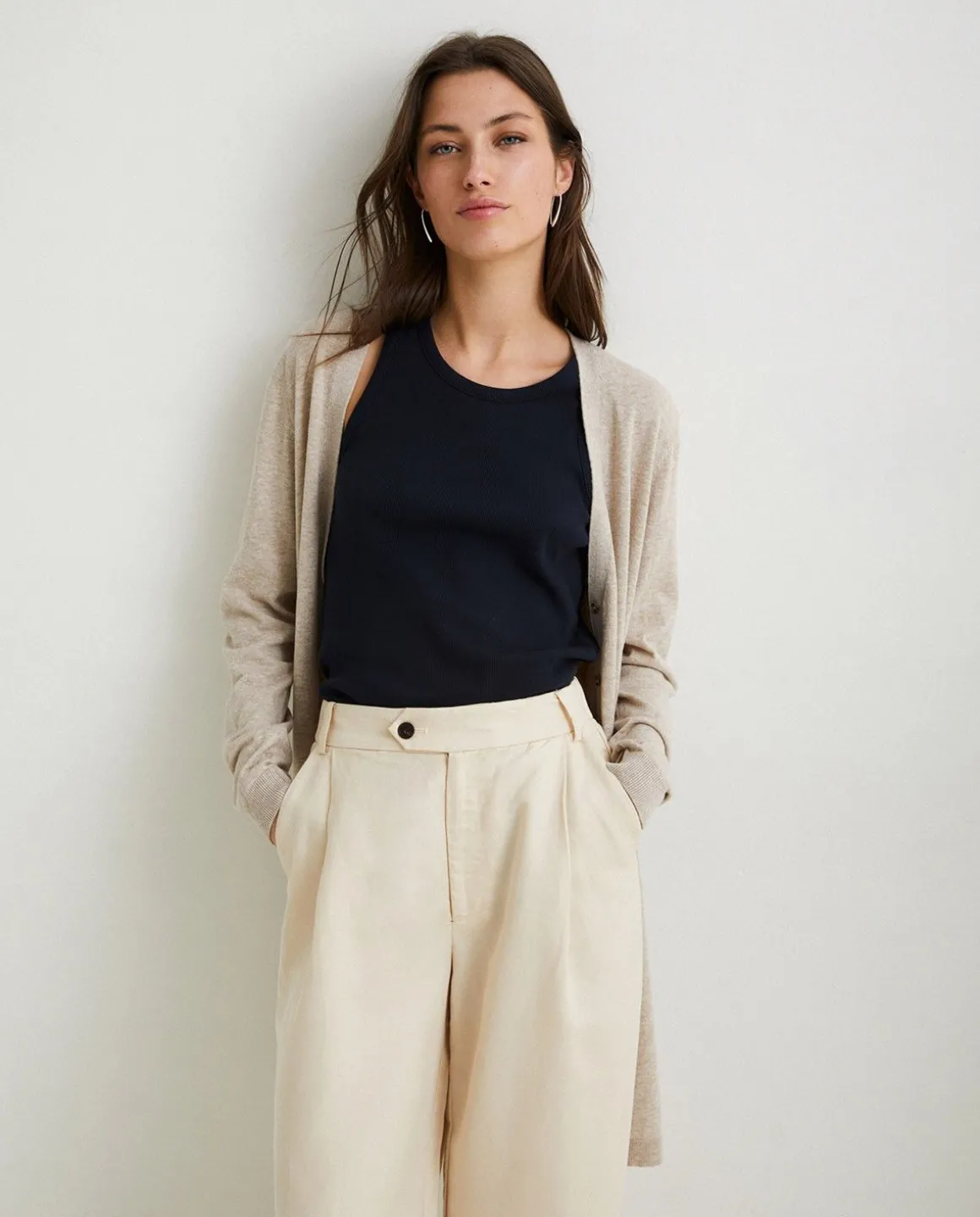 YERSE Sweaters & Cardigans^Long Cardigan Buttons Beige