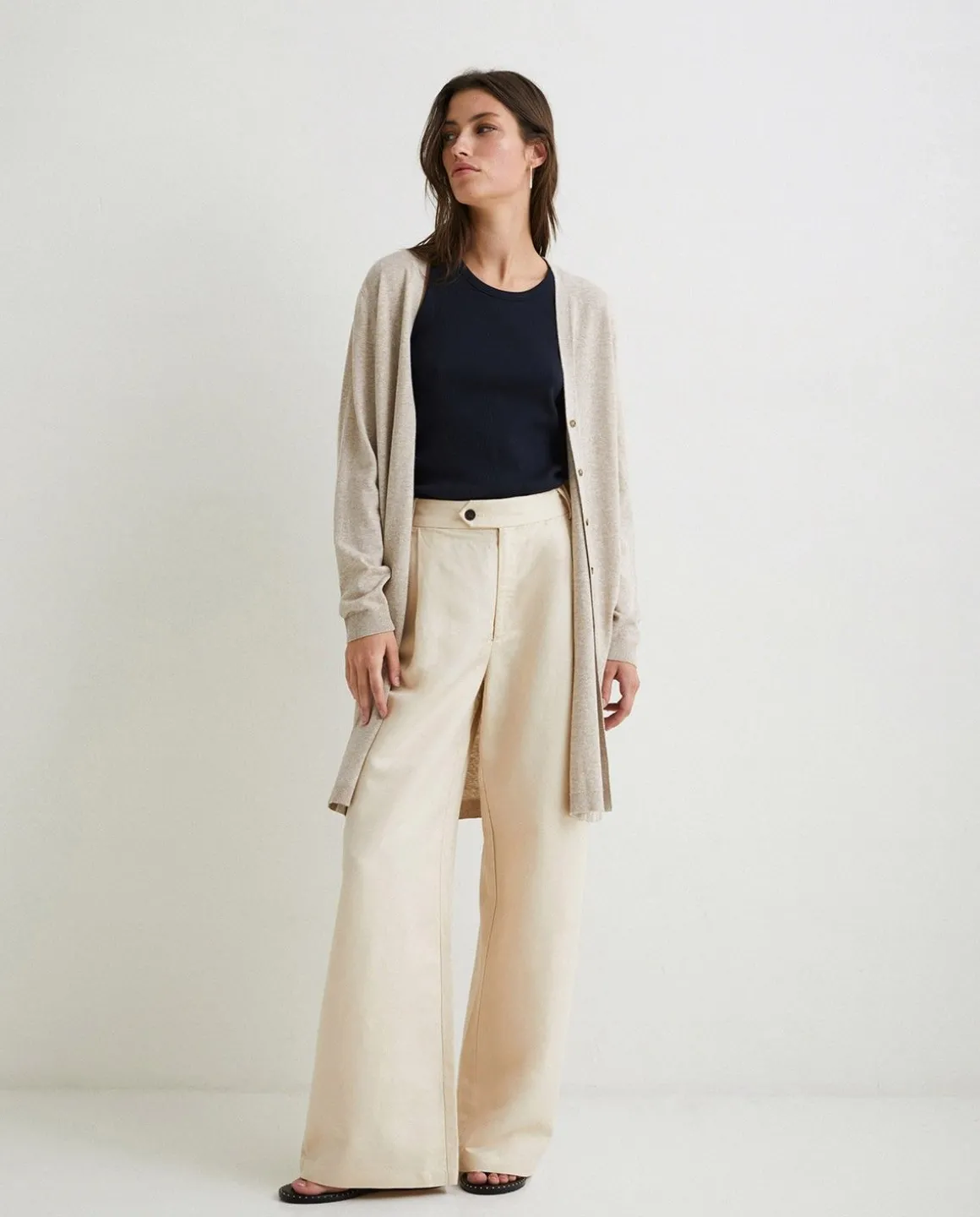YERSE Sweaters & Cardigans^Long Cardigan Buttons Beige