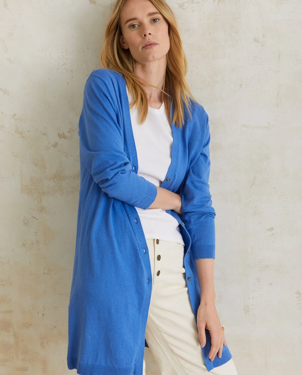 YERSE Sweaters & Cardigans^Long Cardigan Buttons Blue