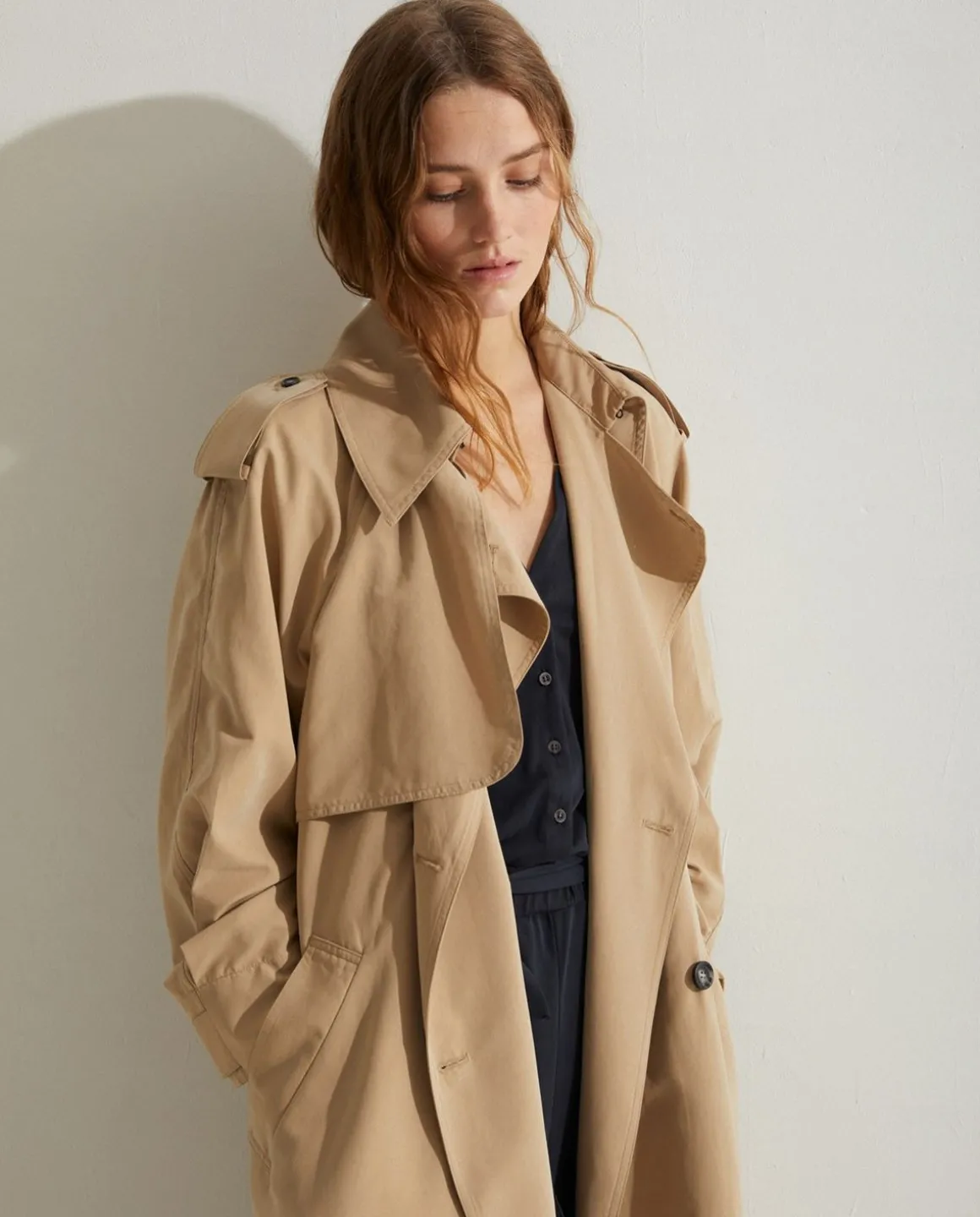 YERSE Jackets And Blazers^Long Double-Breasted Raincoat Camel