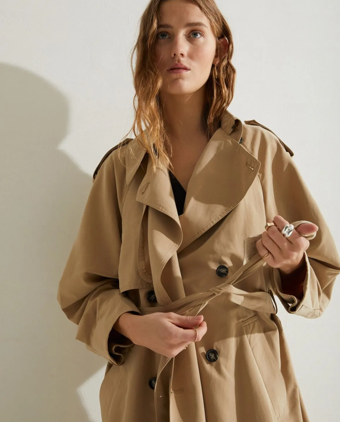 YERSE Jackets And Blazers^Long Double-Breasted Raincoat Camel