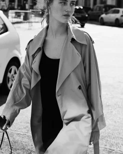 YERSE Jackets And Blazers^Long Double-Breasted Raincoat Camel