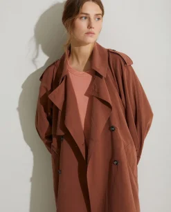YERSE Jackets And Blazers^Long Double-Breasted Raincoat Chocolate