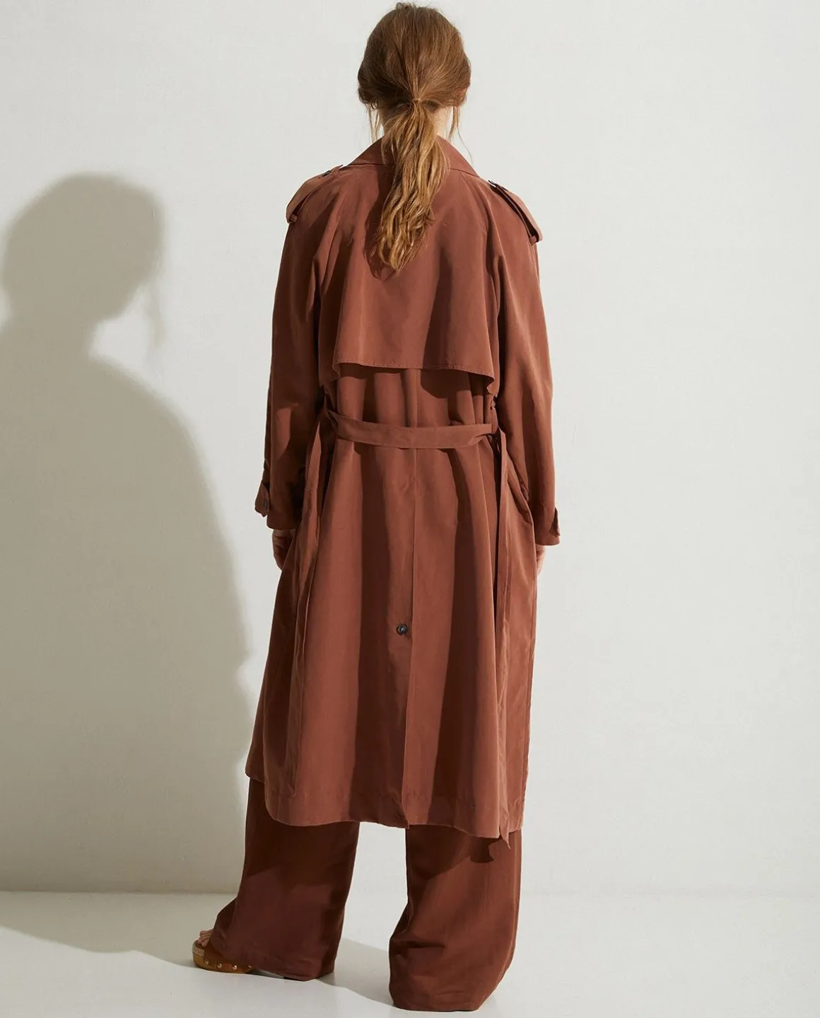 YERSE Jackets And Blazers^Long Double-Breasted Raincoat Chocolate
