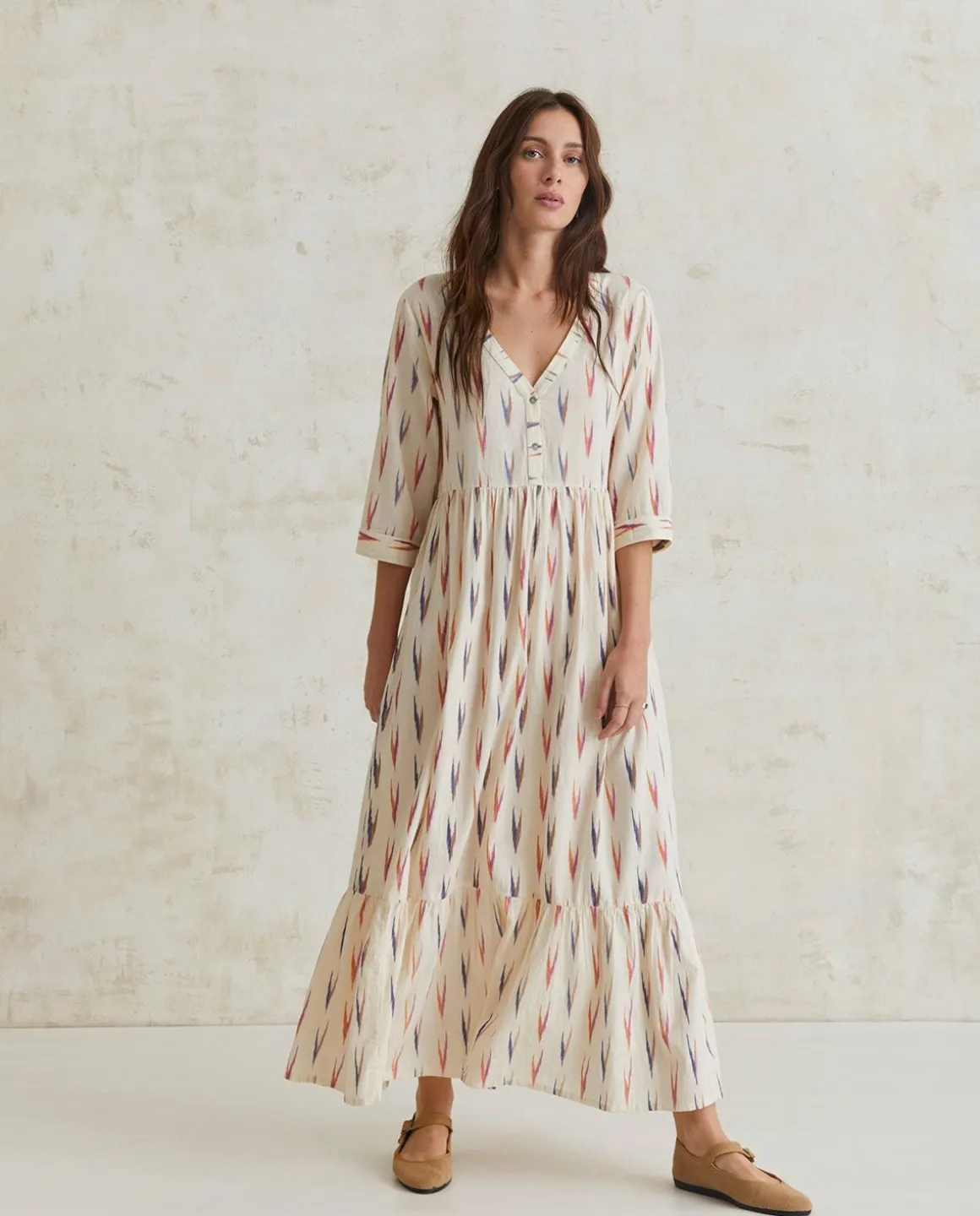 YERSE Dresses And Jumpsuits^Long Print Dress Ecru