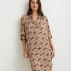 YERSE Dresses And Jumpsuits^Long-Sleeve Sateen Dress Chocolate And Ecru