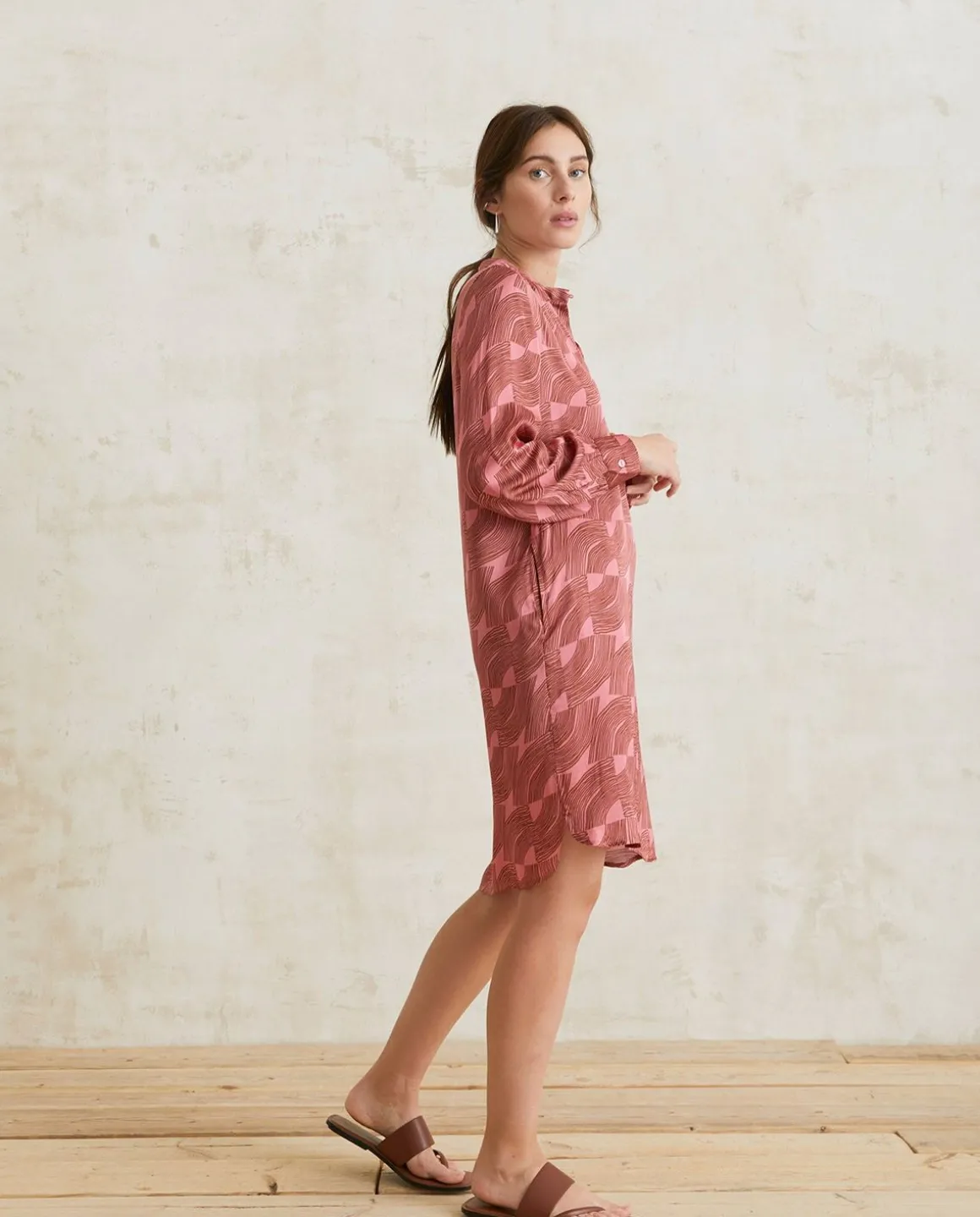 YERSE Dresses And Jumpsuits^Long-Sleeve Sateen Dress Pink