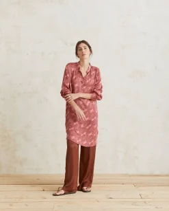 YERSE Dresses And Jumpsuits^Long-Sleeve Sateen Dress Pink